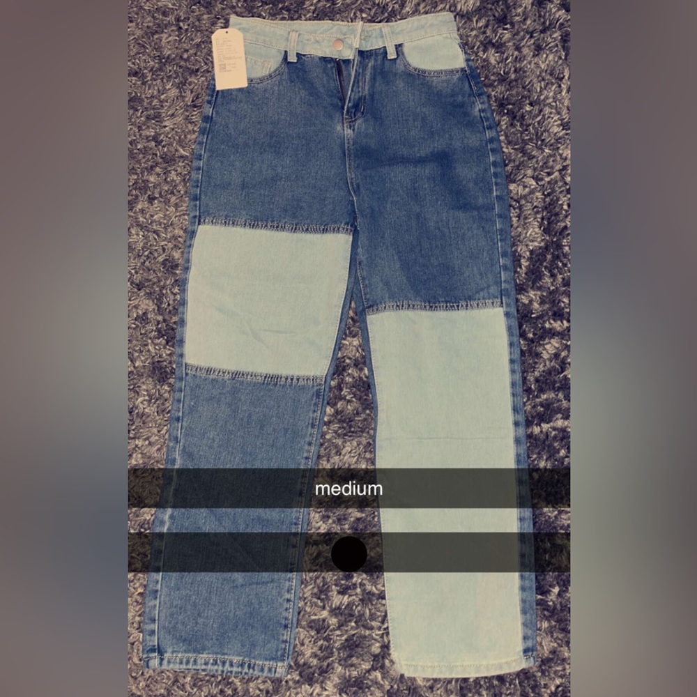 etsy patchwork jeans size M